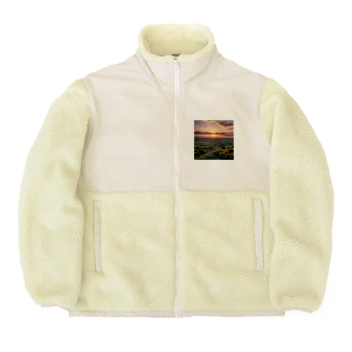 日没の風景 Boa Fleece Jacket