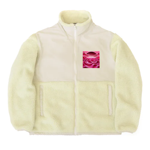 ホットピンクの海 Boa Fleece Jacket