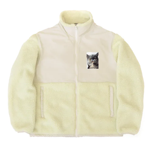 ブサカワ猫なっちゃん Boa Fleece Jacket