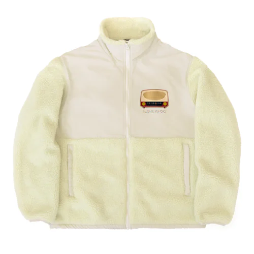 レトロなラジオ受信機 Boa Fleece Jacket