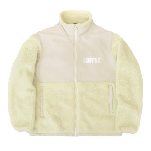 Coffee コーヒー シンプルBIGロゴ ストリートファッション（B） Boa Fleece Jacket