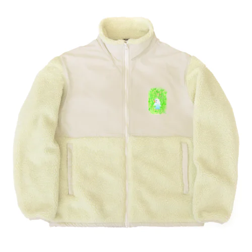 豆苗まみれのセキセイちゃん Boa Fleece Jacket