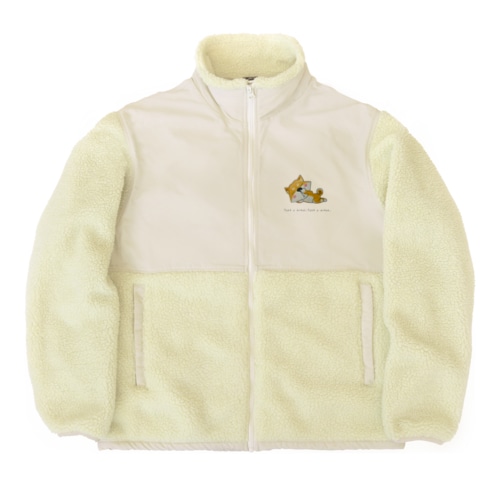 鼻掘る柴犬 Boa Fleece Jacket