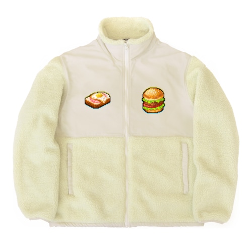 ハンバーガーVSハムエッグトースト Boa Fleece Jacket