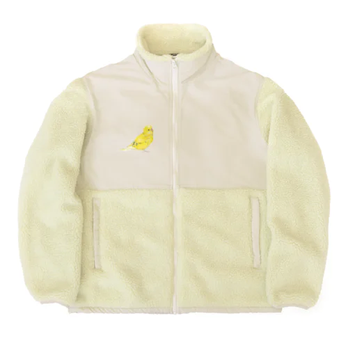 [森図鑑]セキセイインコ黄色 Boa Fleece Jacket