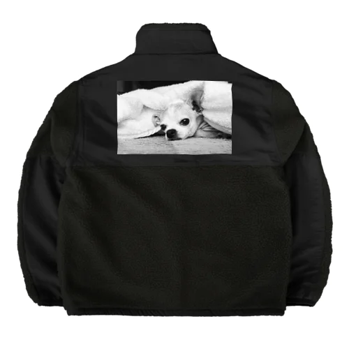 モノクロチワワ（アンニュイ1） Boa Fleece Jacket