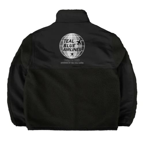 TEAL BLUE AIRLINES - grayscale Ver. - Boa Fleece Jacket