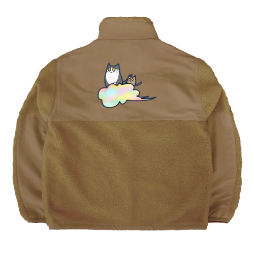 五色の雲と二匹の猫 Boa Fleece Jacket