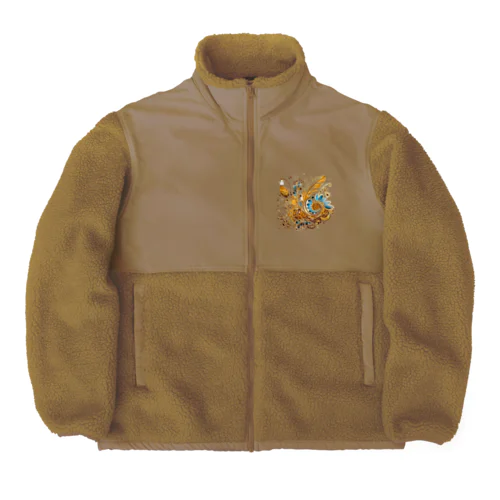 Golden  Leaves Boa Fleece Jacket