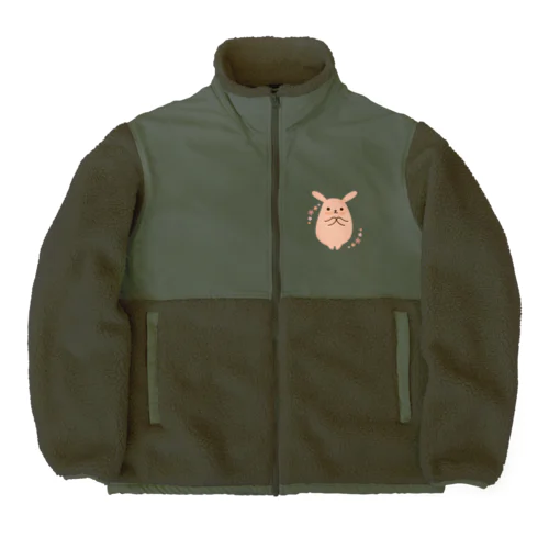 お祈りうさぎ（デザイン小さめ） Boa Fleece Jacket