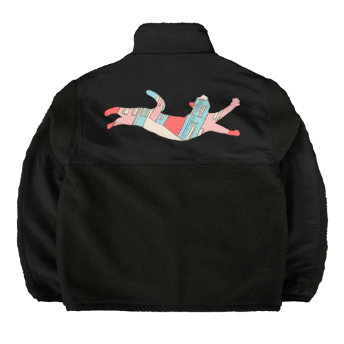 ねこ　心躍る道のり　に Boa Fleece Jacket