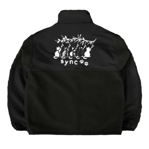 シンクロにゃんこ Boa Fleece Jacket