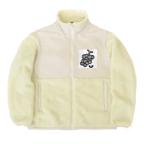 ブドーターメロン(白黒) Boa Fleece Jacket