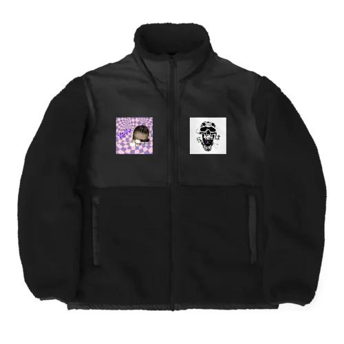 お目目まん丸猫の雫 Boa Fleece Jacket