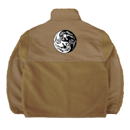 陰陽二連髑髏 旋転（オリジナル家紋シリーズ） Boa Fleece Jacket