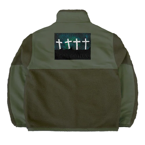 GOLGOTHA OIL PAINTING Boa Fleece Jacket