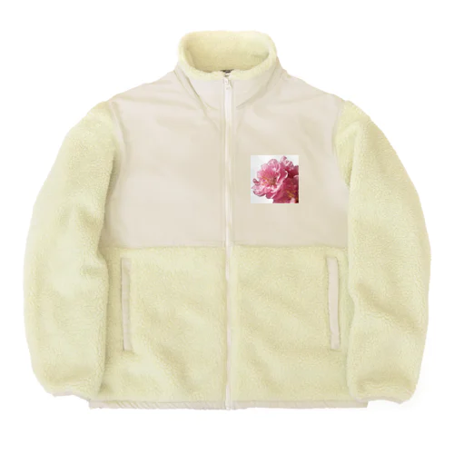 儚くて ピンクの花 Boa Fleece Jacket