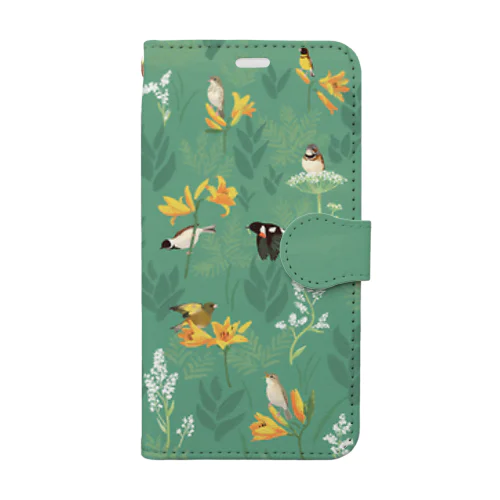 原生花園の野鳥 Book-Style Smartphone Case