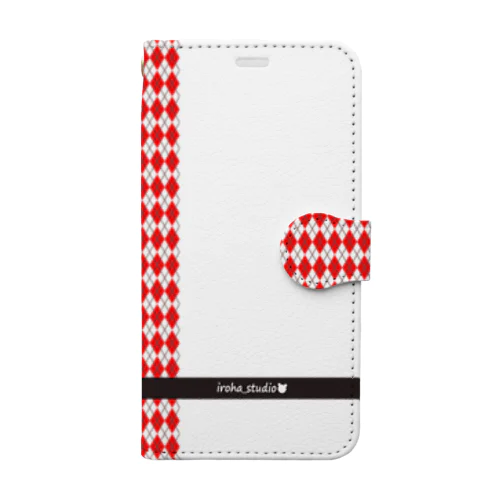 アーガイル（赤） Book-Style Smartphone Case