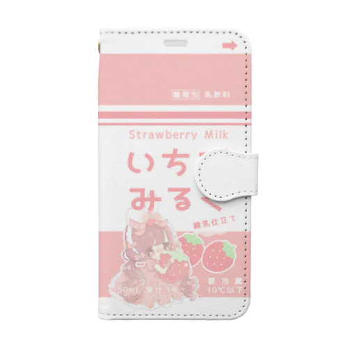 いちごみるくちゃん Book-Style Smartphone Case