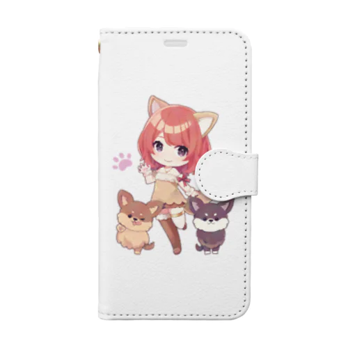 まるぴーとモフモフな愛犬 Book-Style Smartphone Case