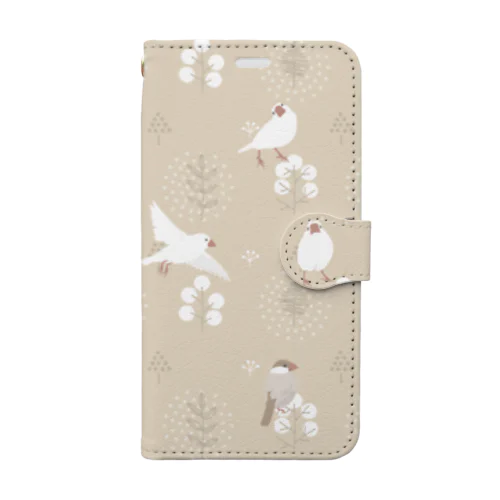 文鳥さん　ベージュ Book-Style Smartphone Case