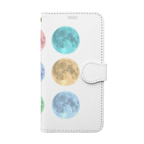 カラフルmoon Book-Style Smartphone Case