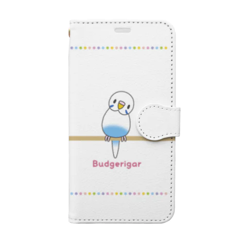 白ハルクイン男の子＊セキセイインコ＊ Book-Style Smartphone Case