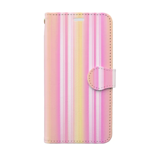 ピンクストライプ Book-Style Smartphone Case