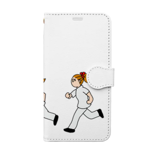 医療系女子走る Book-Style Smartphone Case