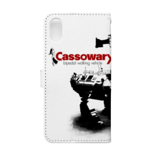 cassowary(モノクロ  ロボット) 手帳型スマホケース