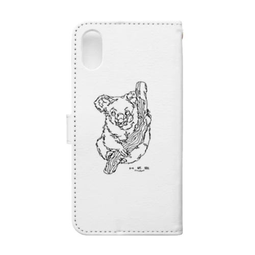 左手で描いたコアラ 白ver. Book-Style Smartphone Case