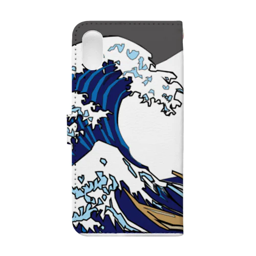 葛飾北斎　神奈川沖浪裏モチーフ　Hokusai Motif2 [Hokusai wave] Book-Style Smartphone Case