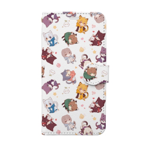 【白】猫少年たち Book-Style Smartphone Case