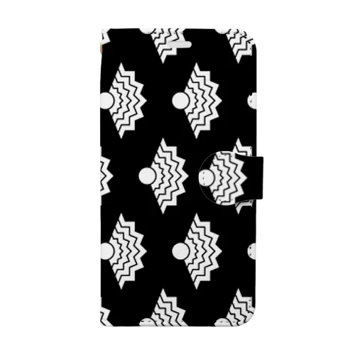 NIMAFUKU (Pattern - Black) 手帳型スマホケース
