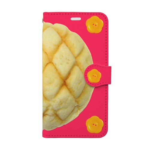 メロンパンと花ボタン iPhoneXS/S用 Book-Style Smartphone Case