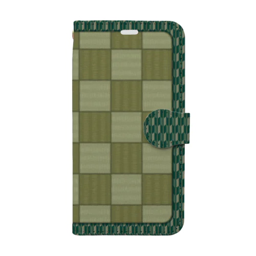 たたみ　（矢絣の緑ver.) Book-Style Smartphone Case