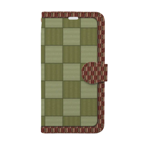 たたみ　（矢絣の赤ver.) Book-Style Smartphone Case