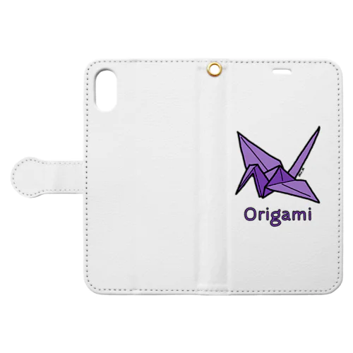 Origami (折り紙鶴) 色デザイン Book-Style Smartphone Case