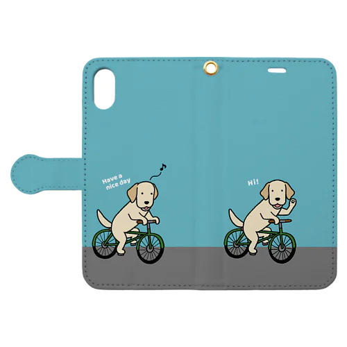 bicycleラブ イエロー（ブルー） Book-Style Smartphone Case