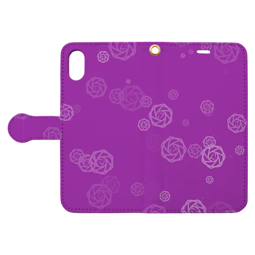 薔薇（紫）  手帳型スマホケース