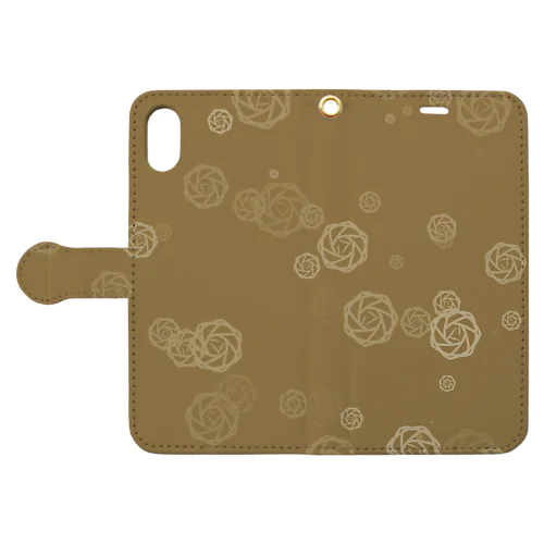 薔薇（キャメル） Book-Style Smartphone Case