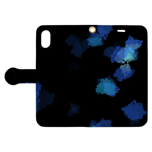 blue paint 黒 Book-Style Smartphone Case
