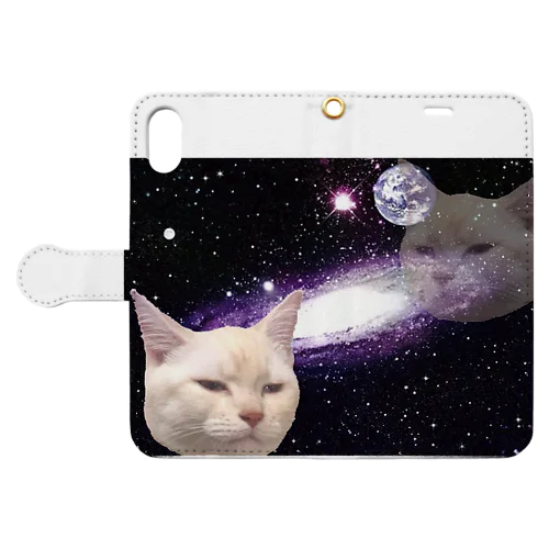 ダークサイド宇宙ねこ 手帳型スマホケース