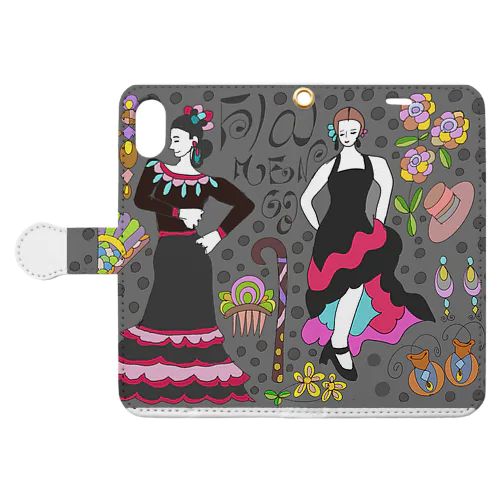 フラメンコベラーノ　踊り子二人 Book-Style Smartphone Case