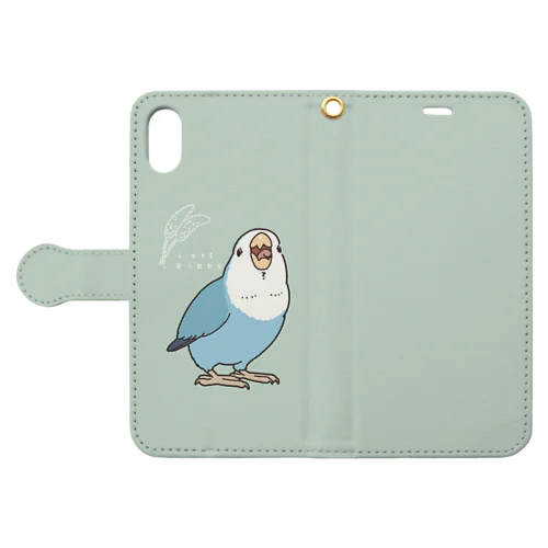 舌出しインコ(手帳型用) Book-Style Smartphone Case