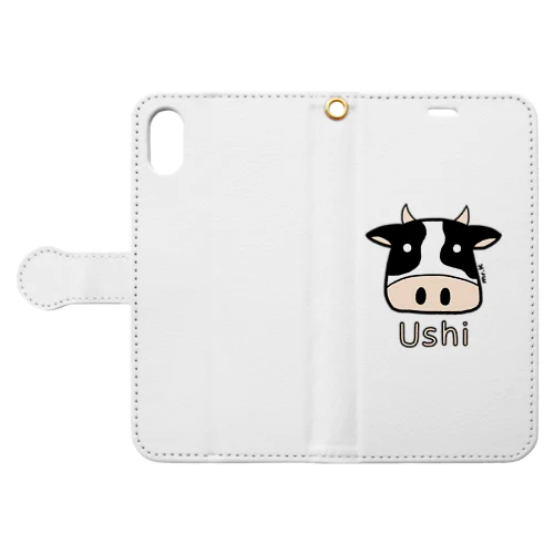 Ushi (牛) 色デザイン Book-Style Smartphone Case