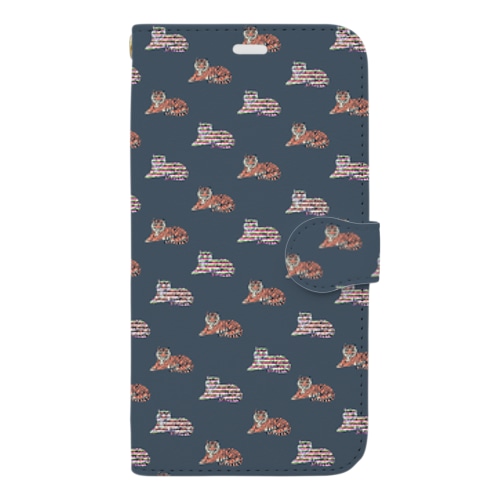 虎柄小 Book-Style Smartphone Case