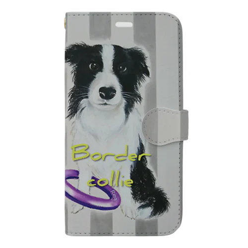 Border　collie 手帳型スマホケース