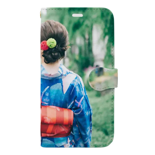 きもの和装美人 着物浴衣花火 Book-Style Smartphone Case